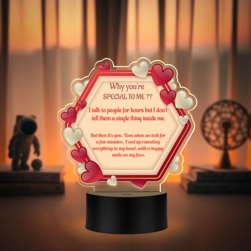 Why You are Special to Me Message LED Lamp with Warm White Light Gift for Husband Wife, Girlfriend Boyfriend & Loveable Person